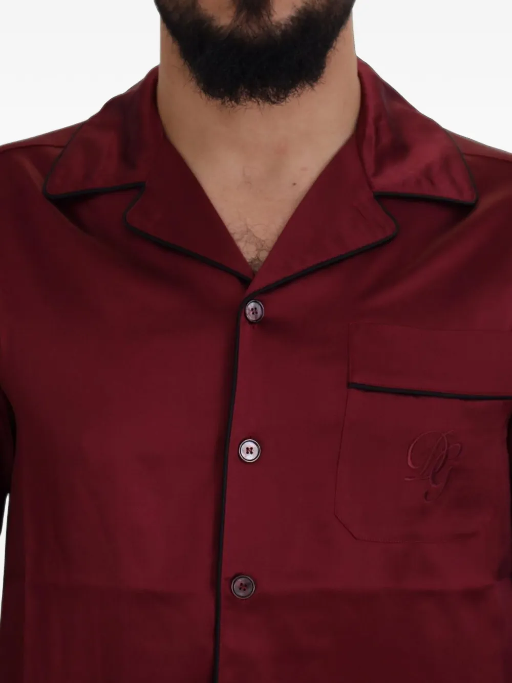 Dolce & Gabbana Zijden pyjama met biesdetail Rood