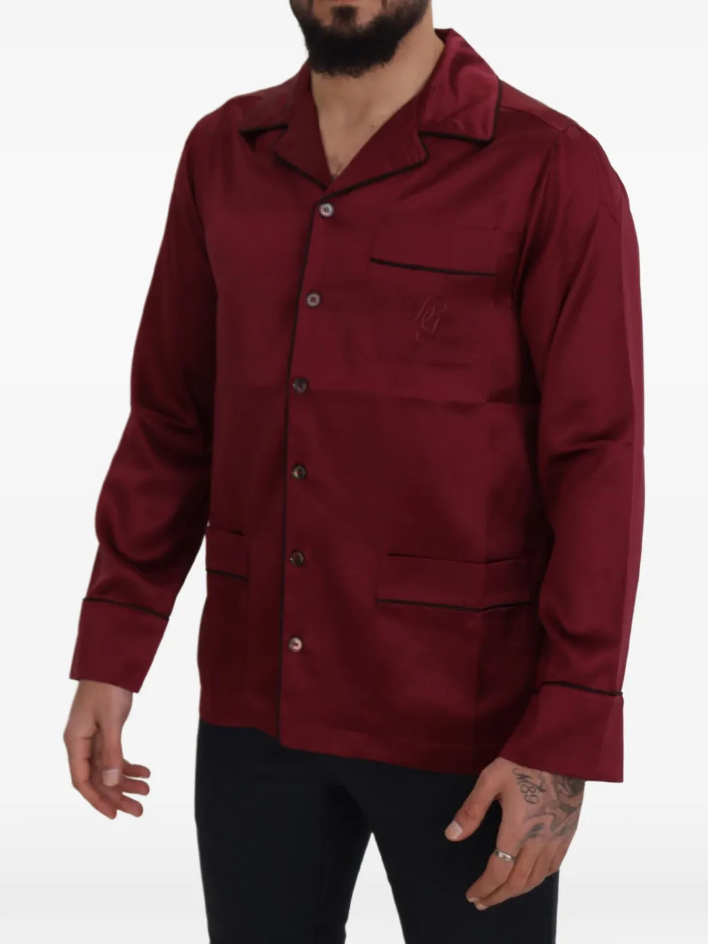 Dolce & Gabbana Zijden pyjama met biesdetail Rood