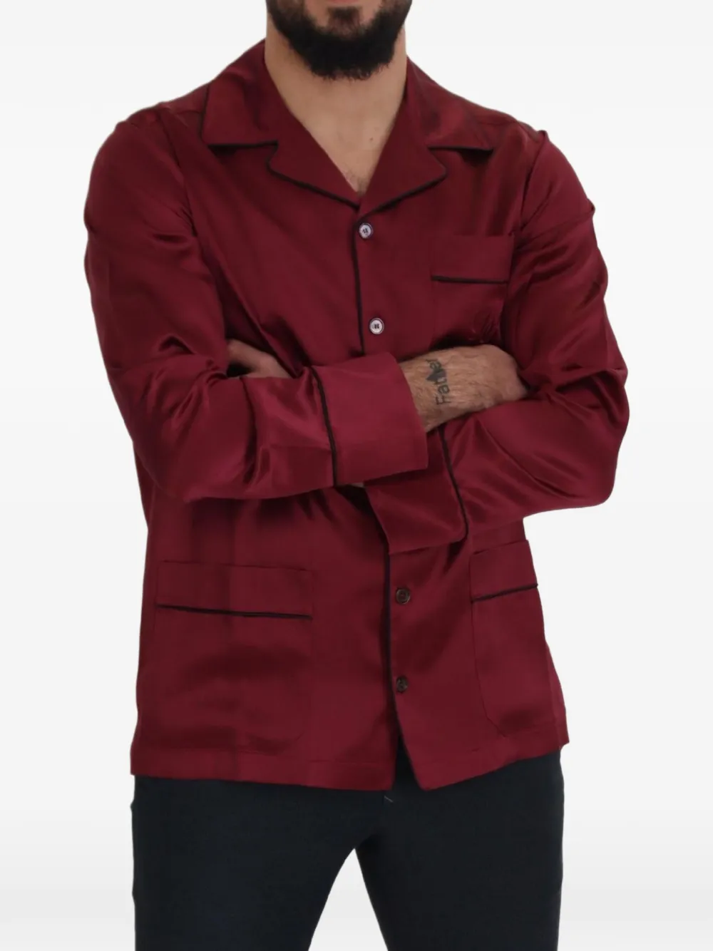 Dolce & Gabbana Zijden pyjama met biesdetail Rood