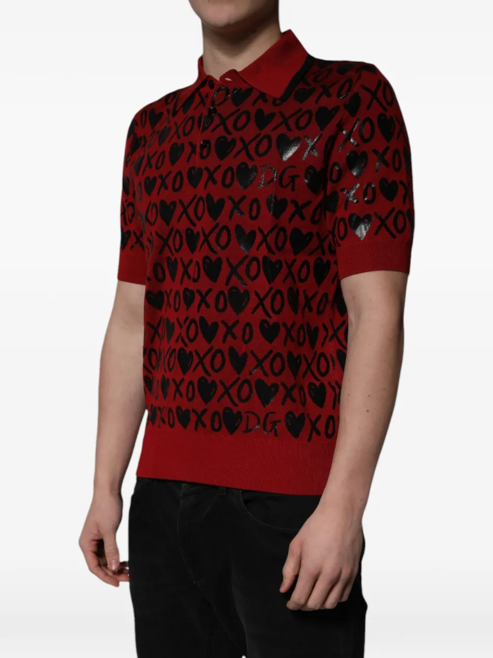 Dolce & Gabbana Poloshirt met hart-print Rood