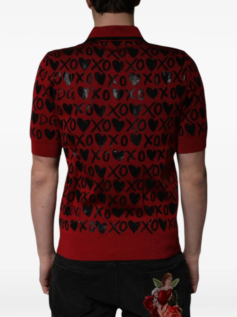 Dolce & Gabbana Poloshirt met hart-print Rood