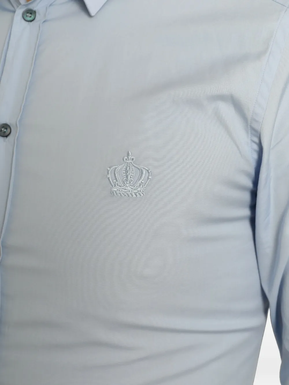 Dolce & Gabbana Overhemd met geborduurde kroon Blauw