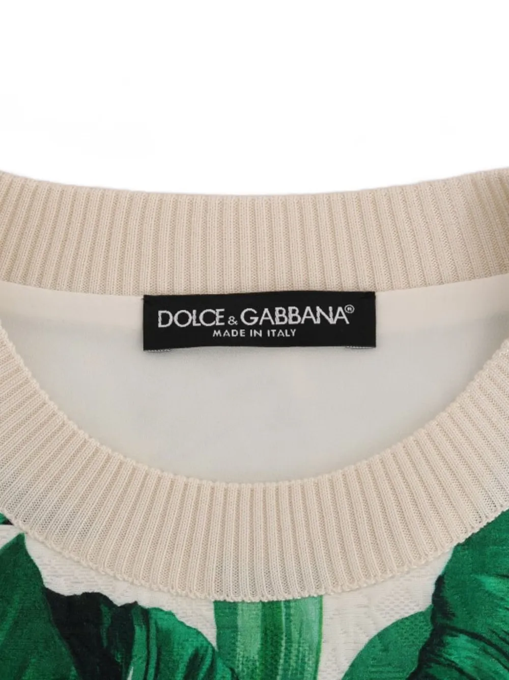 Dolce & Gabbana Top met ananas van pailletten en bananenblad-print Groen