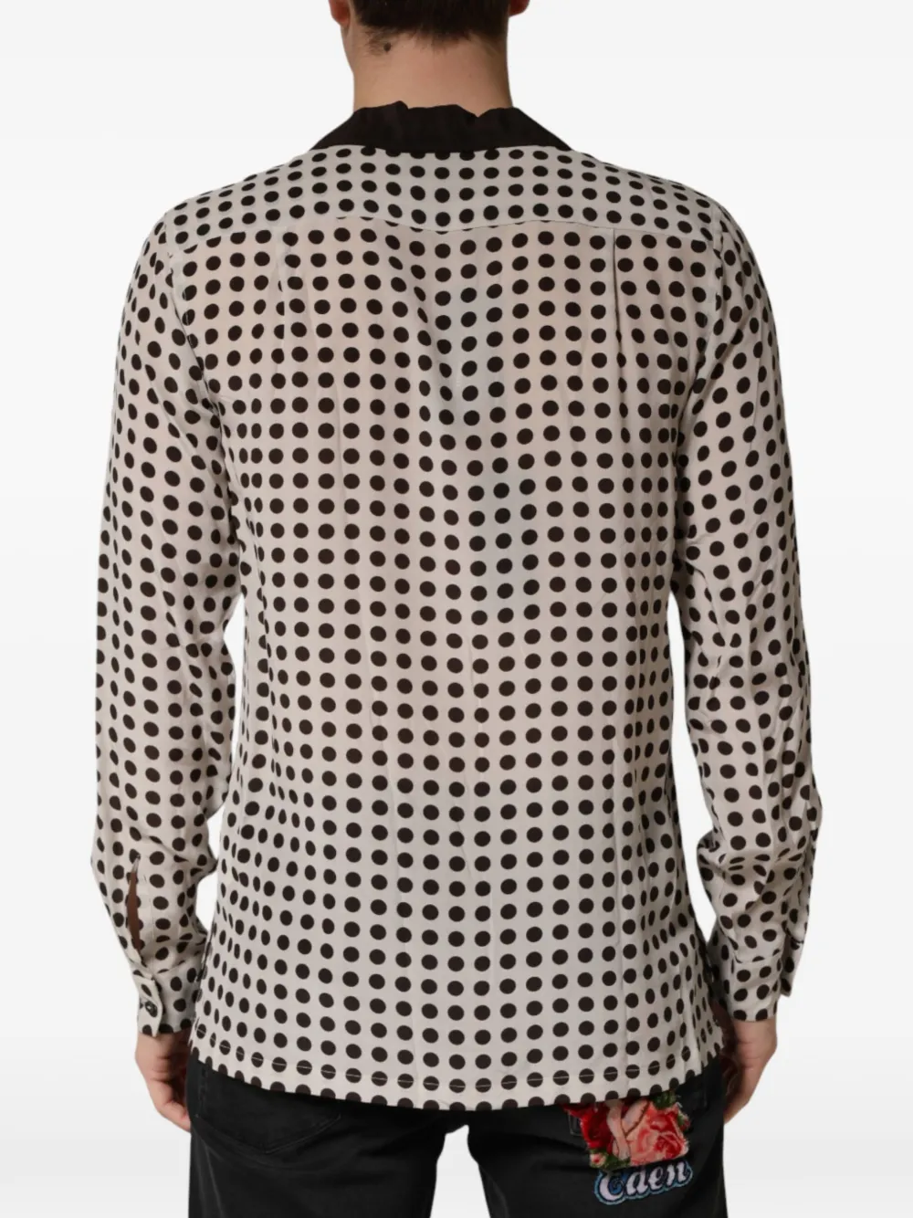Dolce & Gabbana Zijden overhemd met stippen Wit