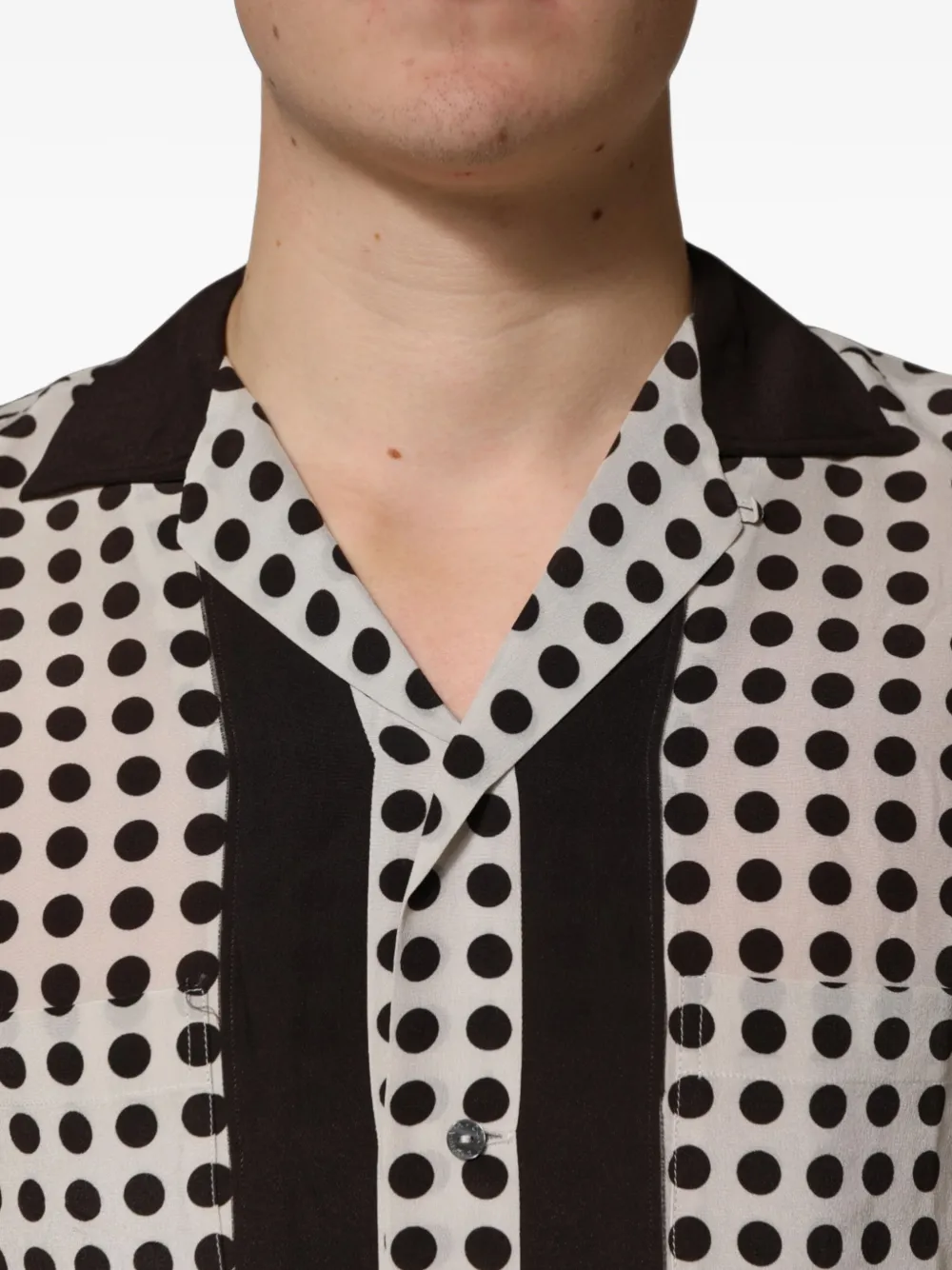Dolce & Gabbana Zijden overhemd met stippen Wit