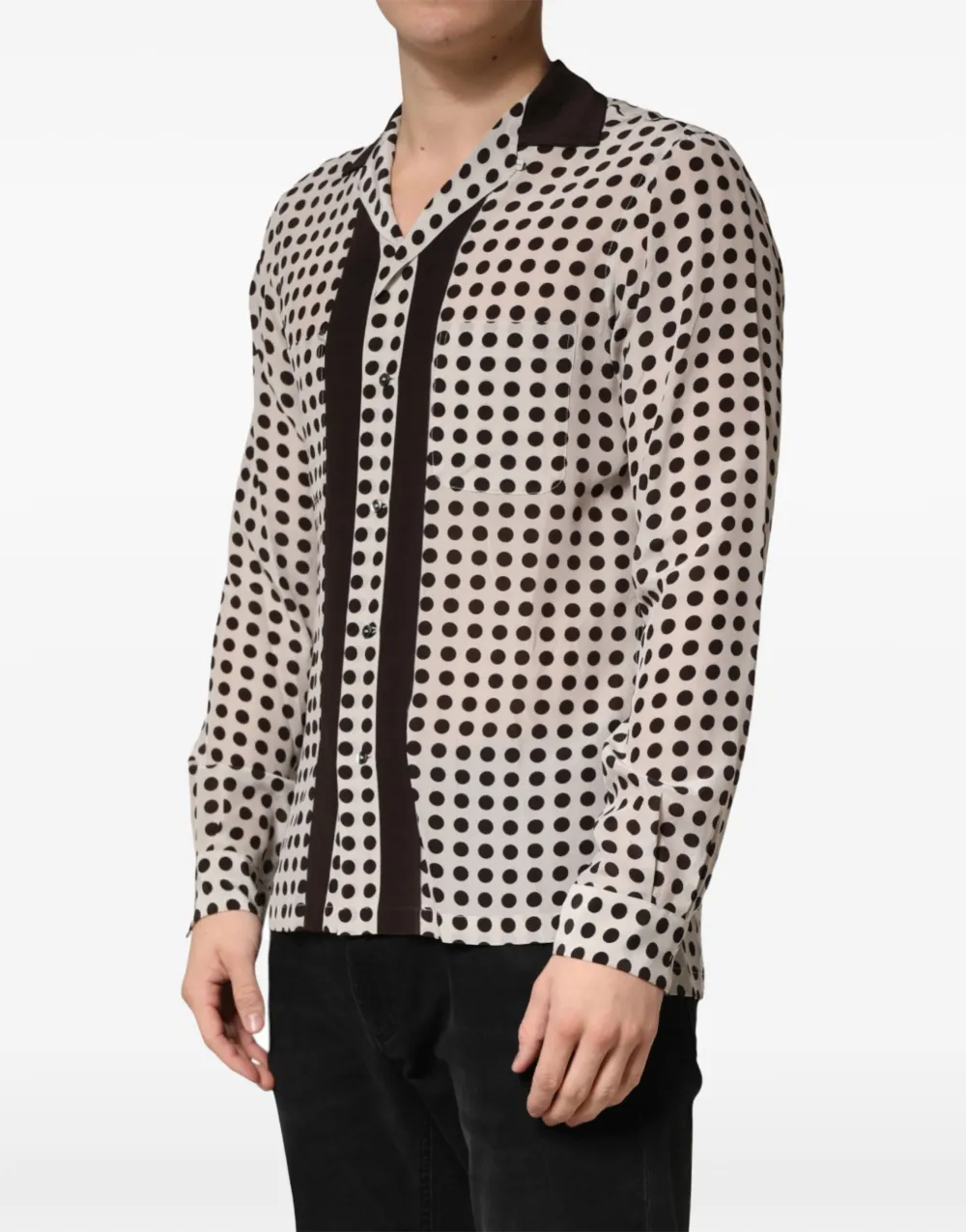 Dolce & Gabbana Zijden overhemd met stippen Wit