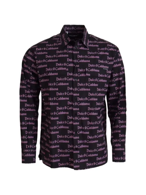 Dolce & Gabbana logo-print slim-fit shirt