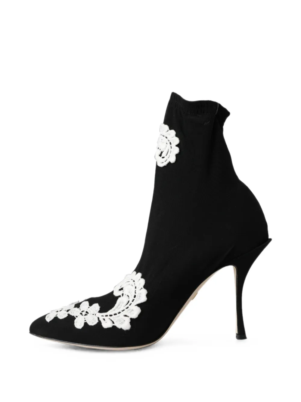 Dolce & Gabbana floral-embroidered slip-on ankle boots - Noir Dolce & Gabbana floral-embroidered slip-on ankle boots - Noir