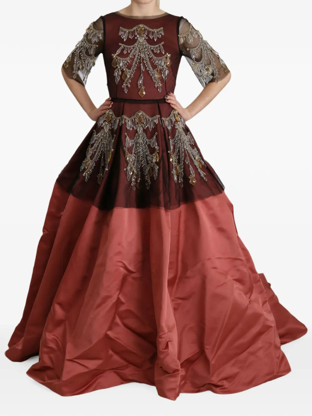 Dolce & Gabbana crystal-embellished maxi dress - Red