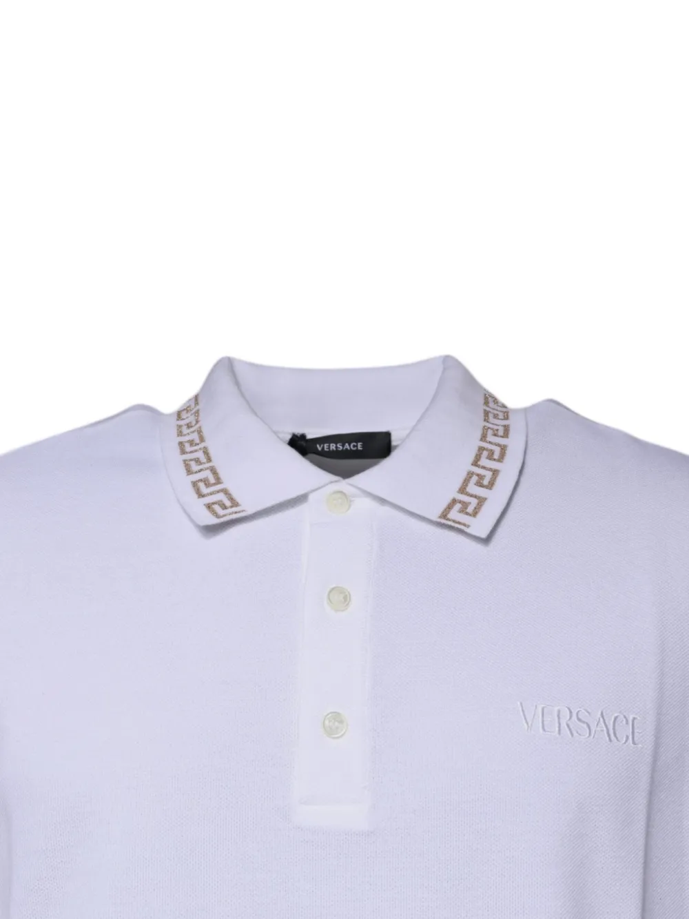 Versace Poloshirt met Greca kraag Wit