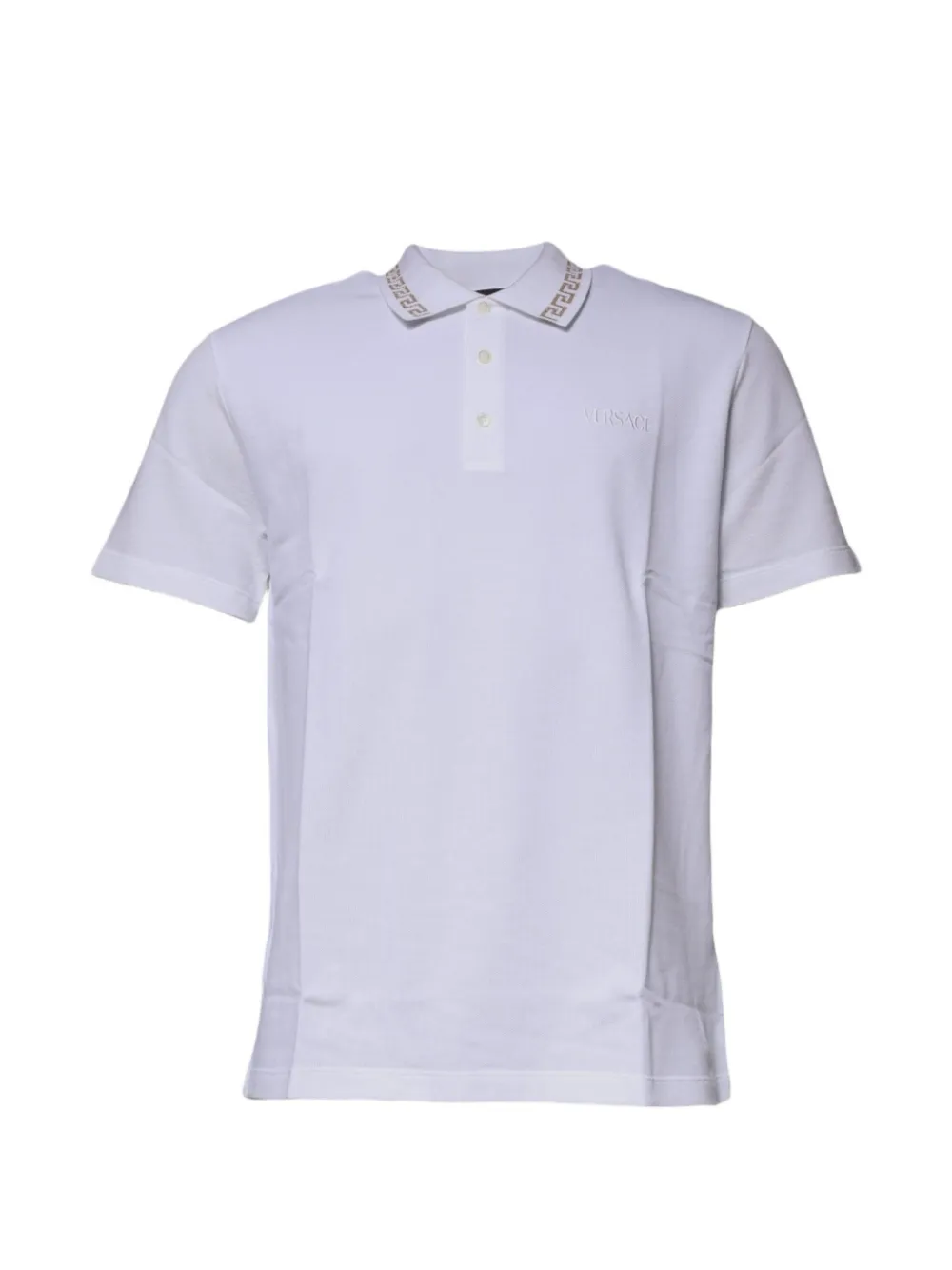 Versace Greca-collar polo shirt - Bianco