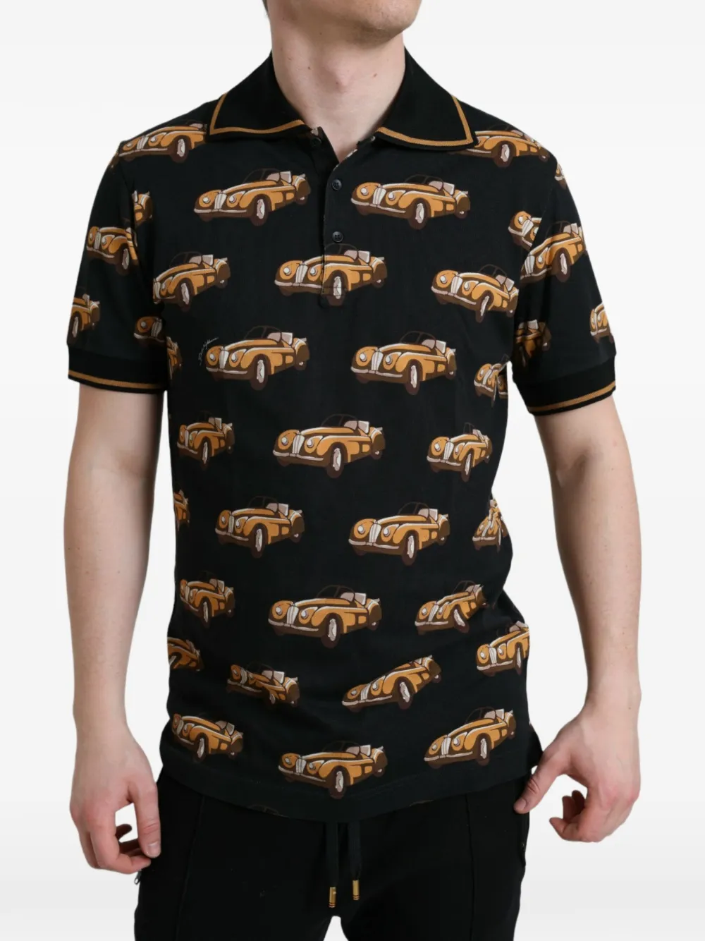 Dolce & Gabbana car-print polo shirt - Nero