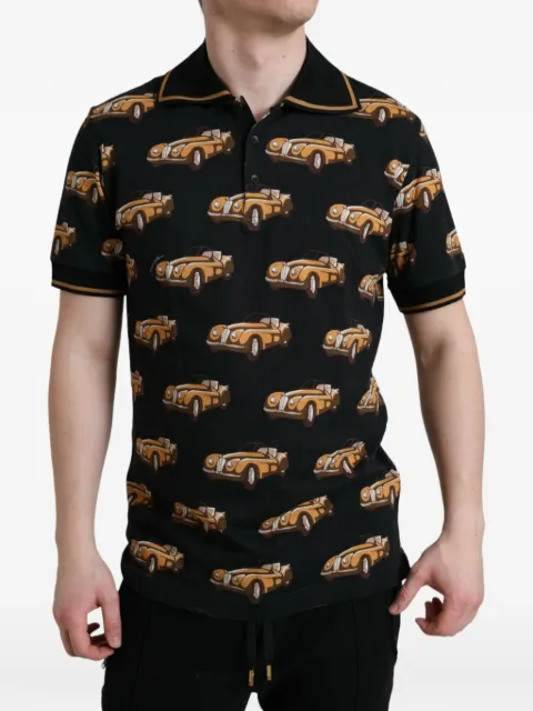 Dolce & Gabbana car-print polo shirt