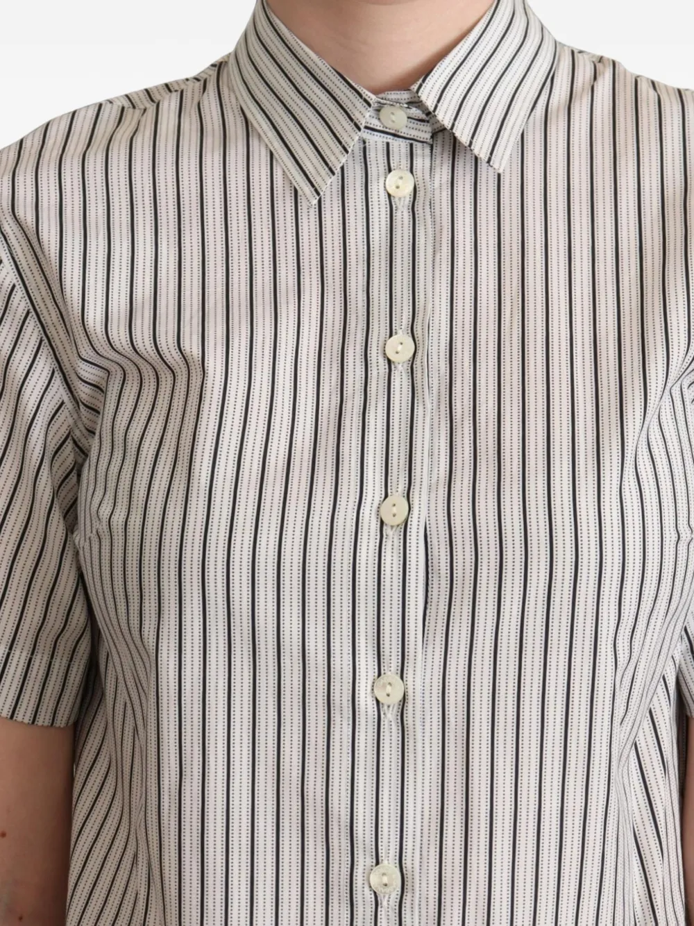 Dolce & Gabbana Blouse met krijtstreep en korte mouwen Wit