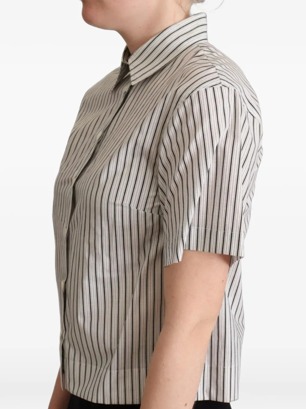 Dolce & Gabbana Blouse met krijtstreep en korte mouwen Wit