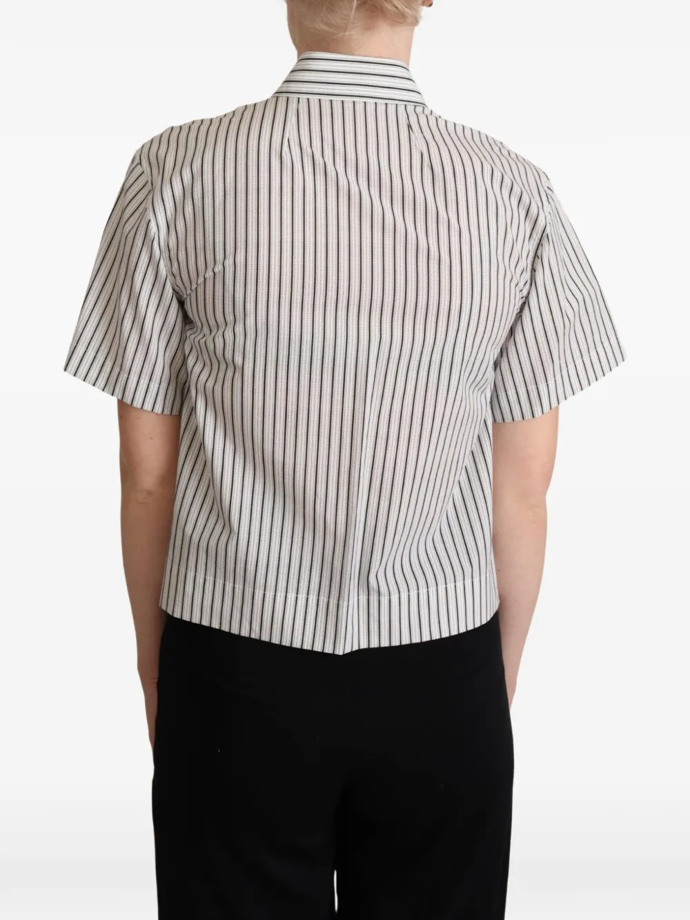 Dolce & Gabbana Blouse met krijtstreep en korte mouwen Wit