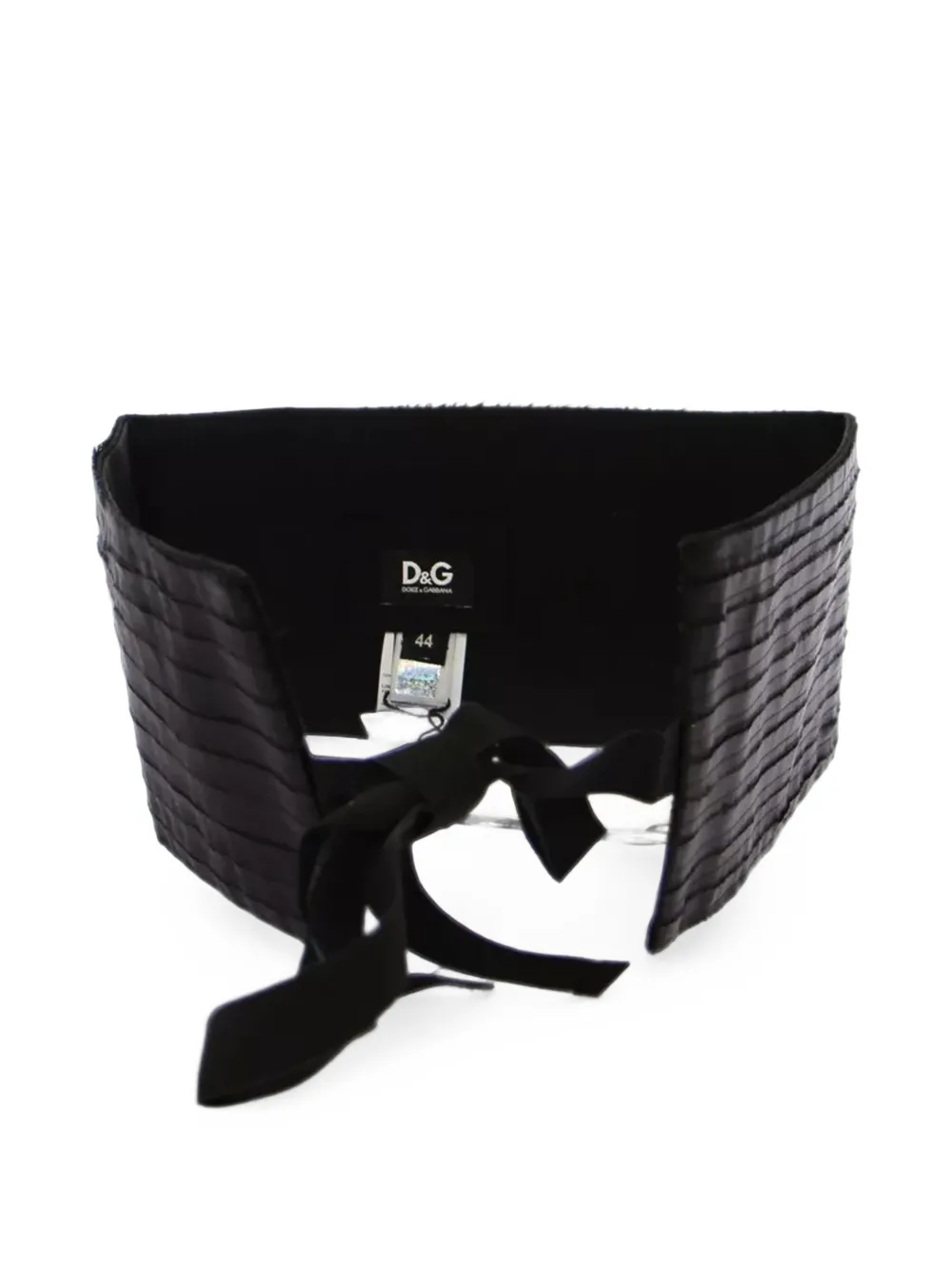 Dolce & Gabbana Geplooide riem met gerafelde randen Zwart