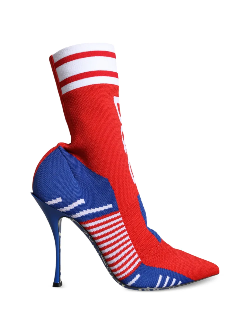 Dolce & Gabbana logo-knit sock ankle boots - Rot