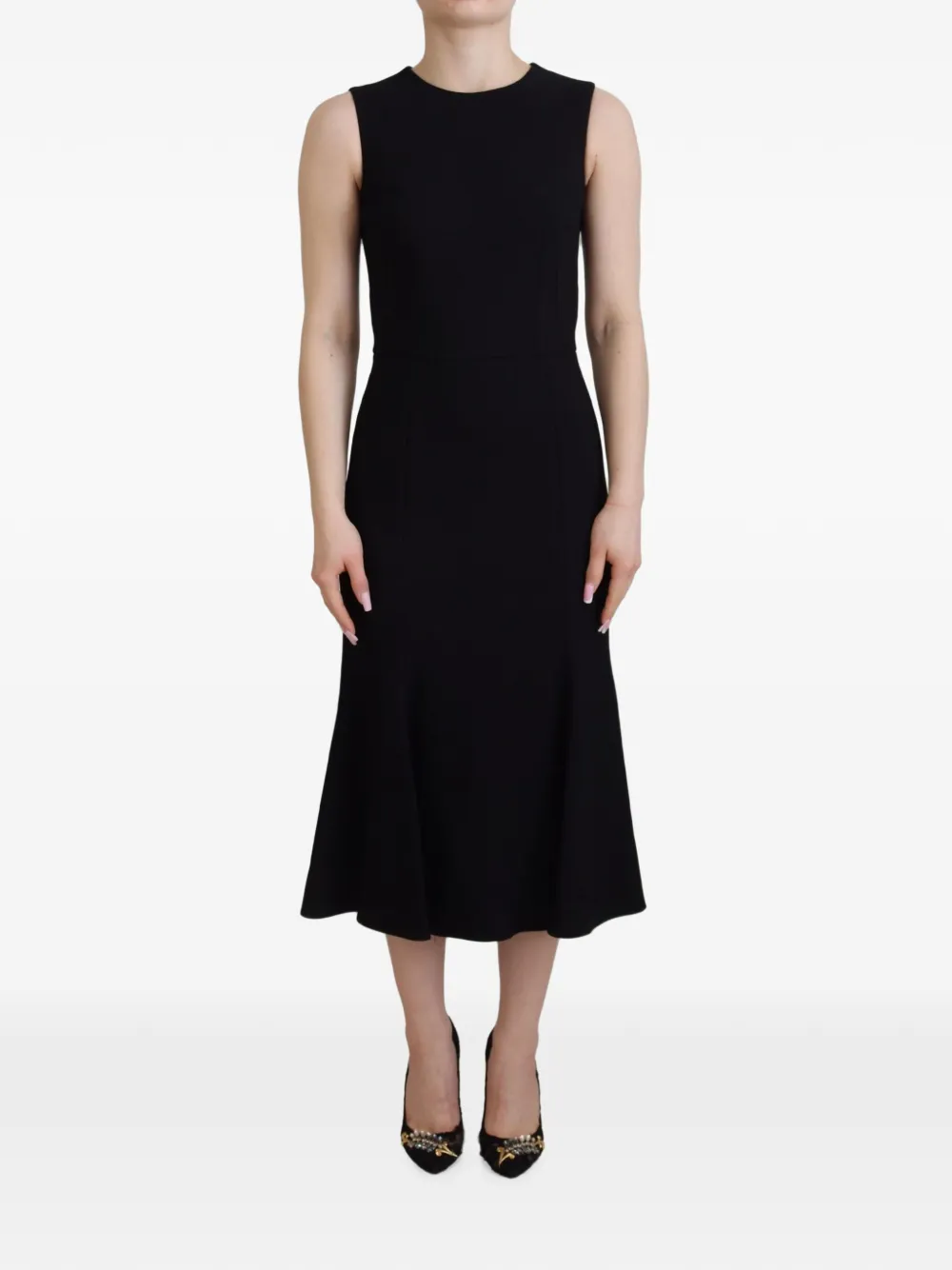Dolce & Gabbana robe évasée à design sans manches - Noir