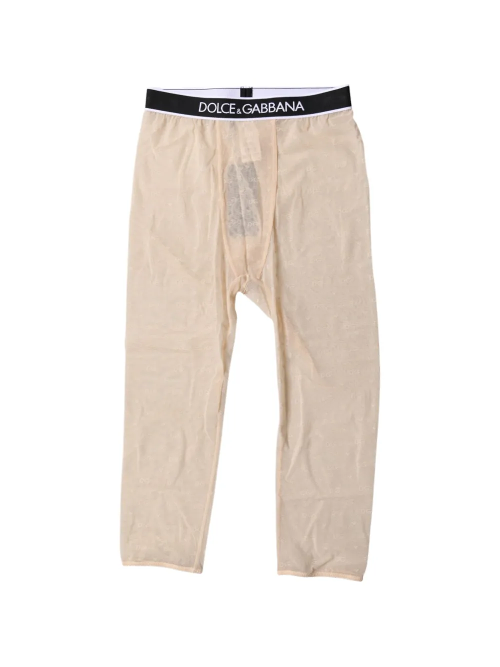 Dolce & Gabbana logo-embossed sheer-finish leggings - Toni neutri