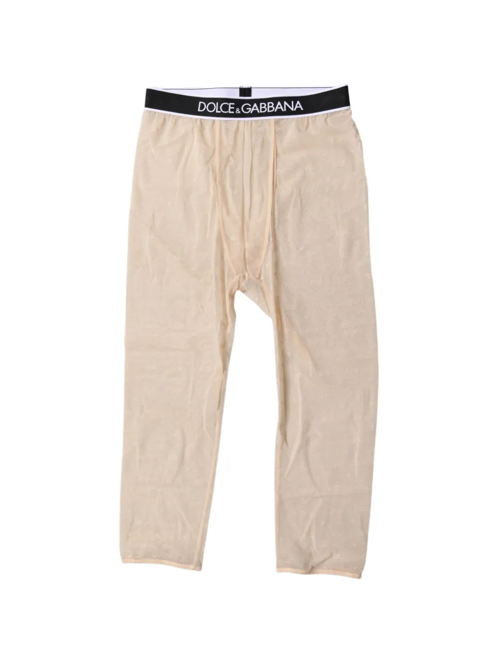 Dolce & Gabbana logo-embossed sheer-finish leggings - Toni neutri