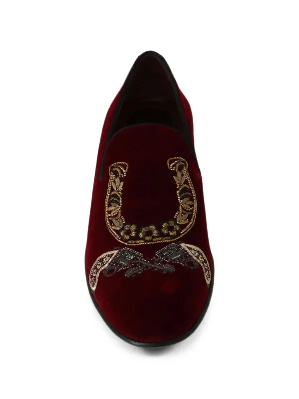 Dolce & Gabbana エンブロイダリー ローファー | レッド | FARFETCH JP