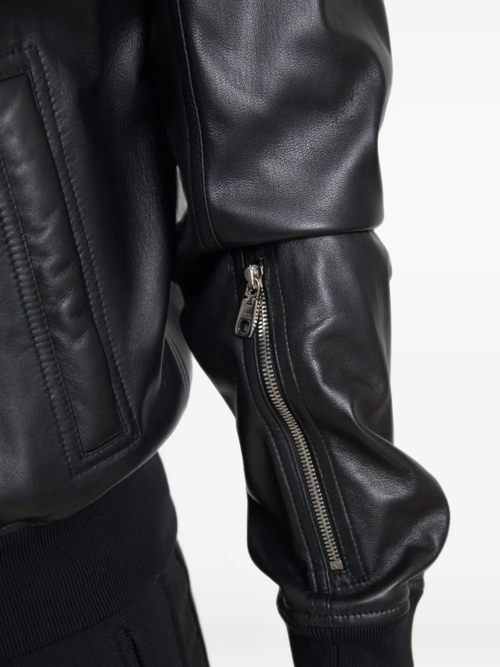 Dolce & Gabbana Leren bomberjack Zwart