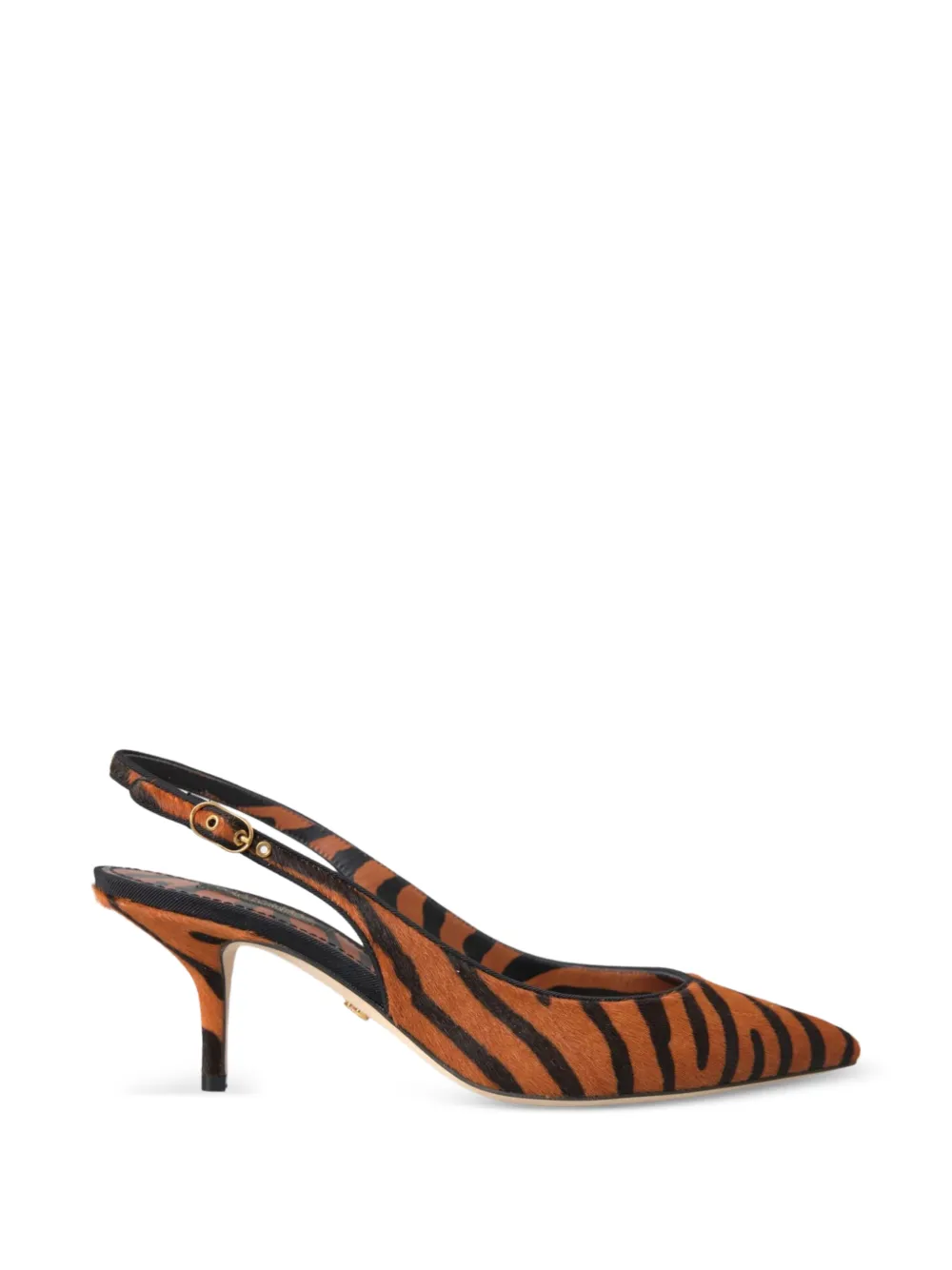 Dolce & Gabbana animal-print calf-hair pumps - Arancione