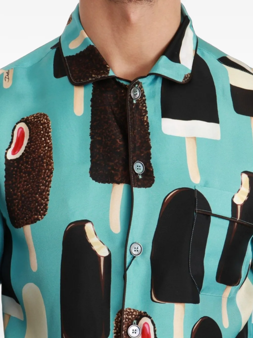 Dolce & Gabbana Overhemd met ijsjes-print Blauw