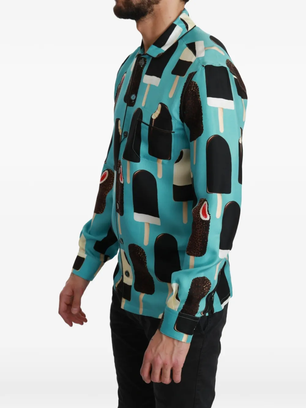 Dolce & Gabbana Overhemd met ijsjes-print Blauw