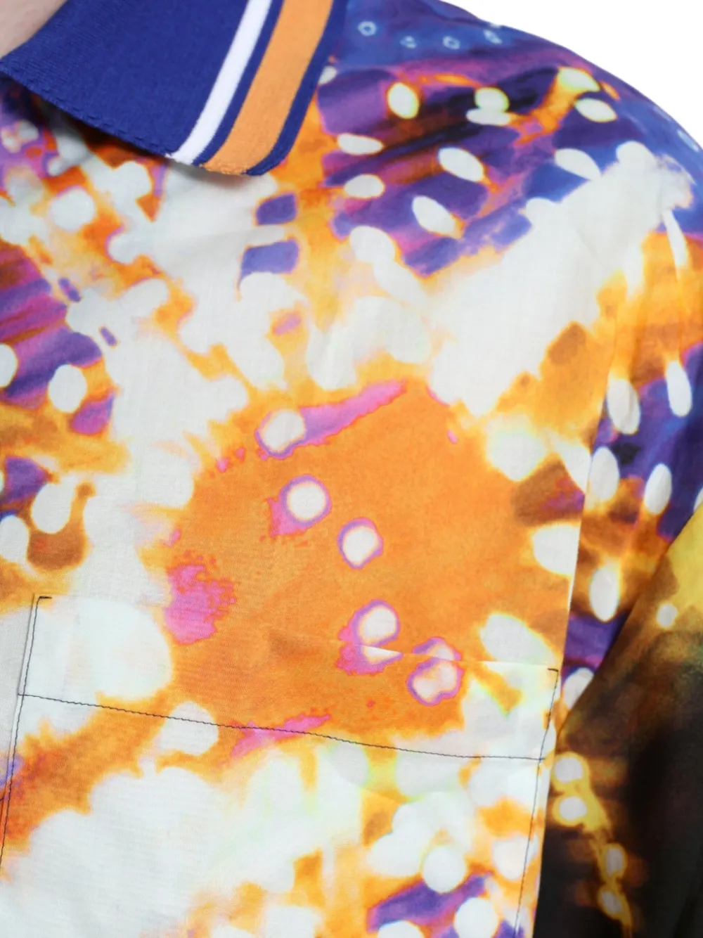 Dolce & Gabbana Zijden poloshirt met Luminarie-print Blauw