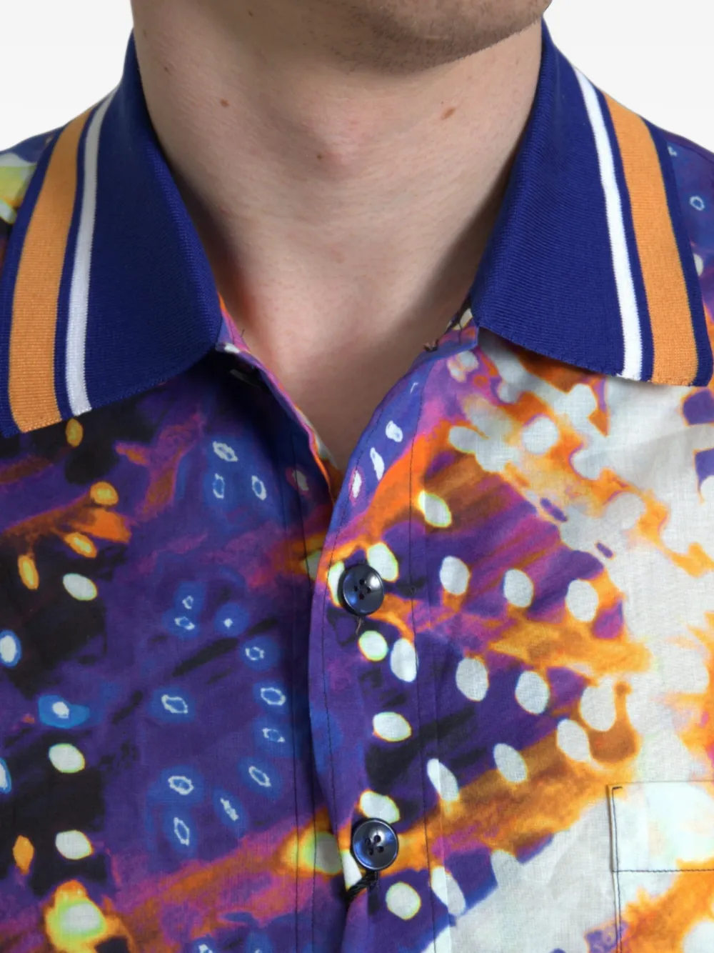 Dolce & Gabbana Zijden poloshirt met Luminarie-print Blauw