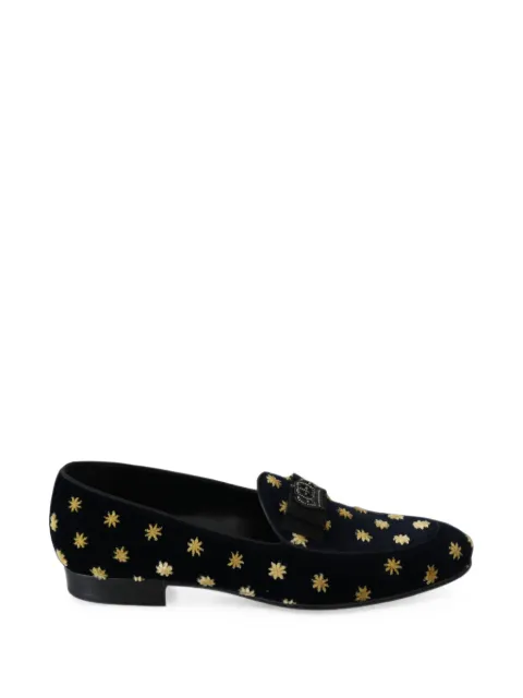 Dolce & Gabbana star-embroidered crown-embellished loafers