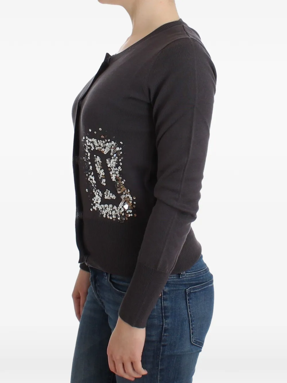 John Galliano sequin-embellished wool cardigan Paars
