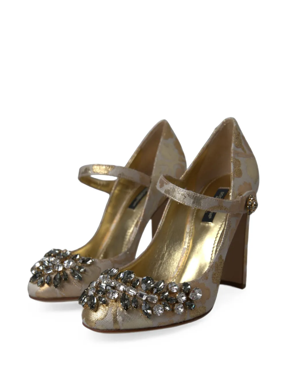 Dolce & Gabbana crystal-embellished jacquard pumps - Nude