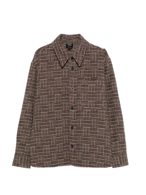 A.P.C. checked wool-blend shirt