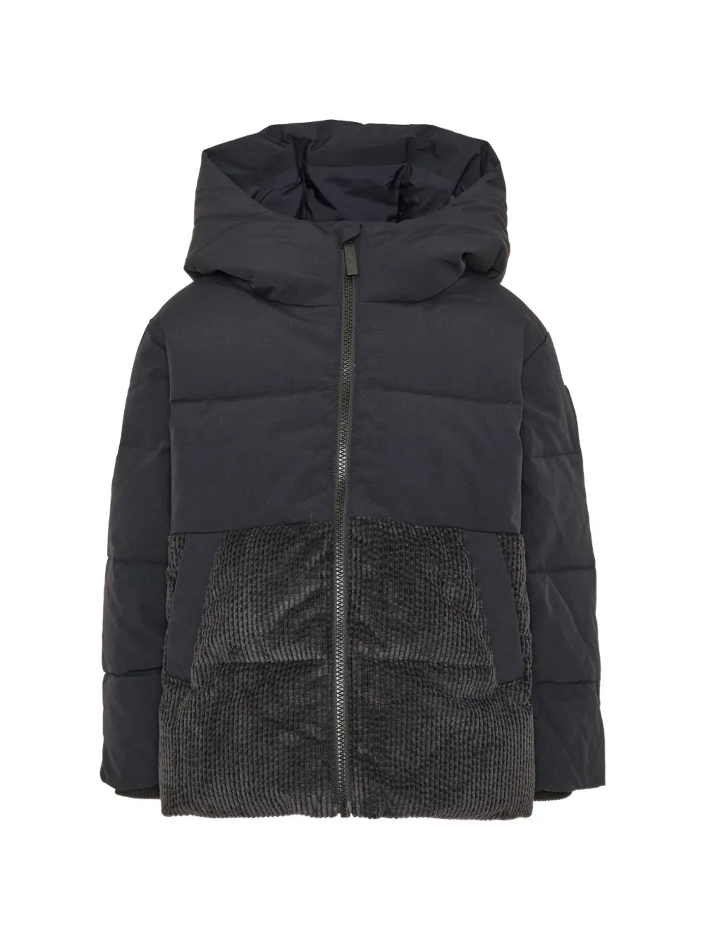 Molo corduroy-panelled hooded jacket - Nero