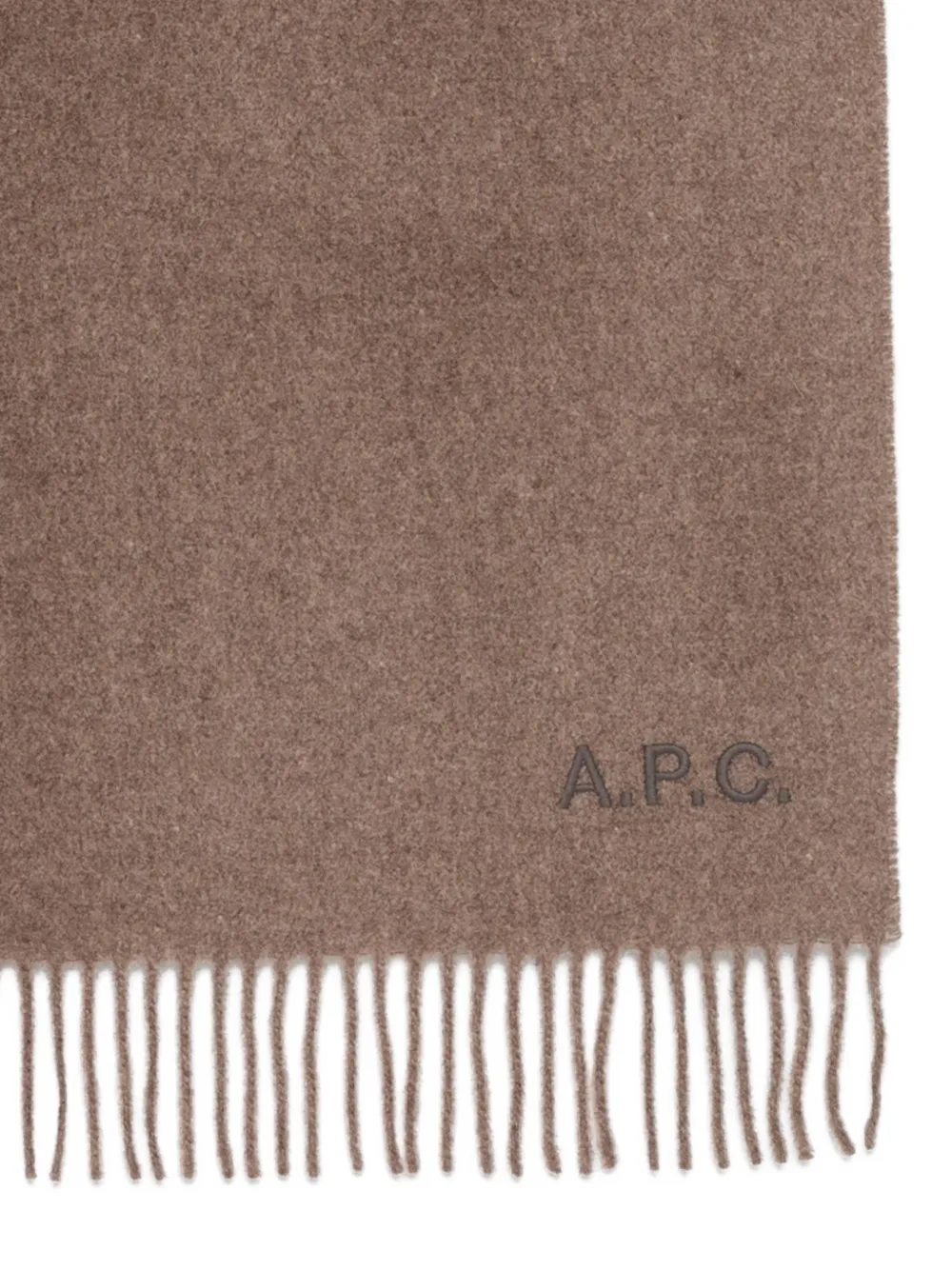 A.P.C. Sjaal met geborduurd logo Bruin