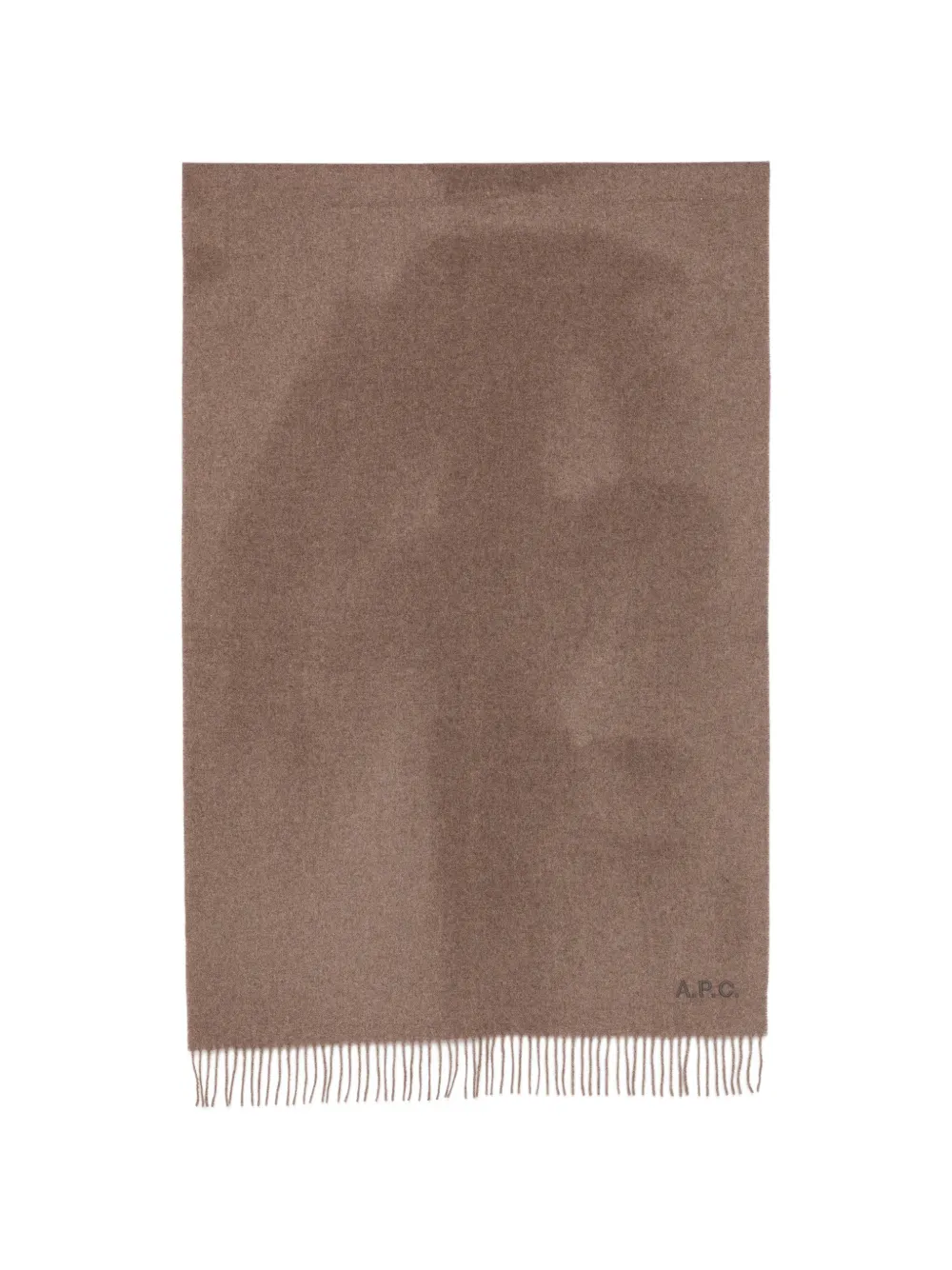 A.P.C. logo-embroidered fringed scarf