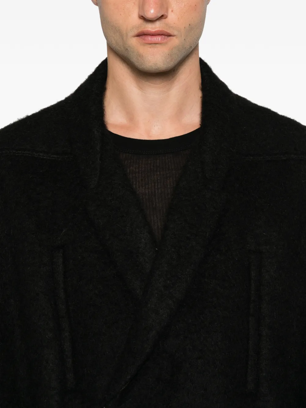 Rick Owens Poiret oversized jas met gekerfde revers Zwart