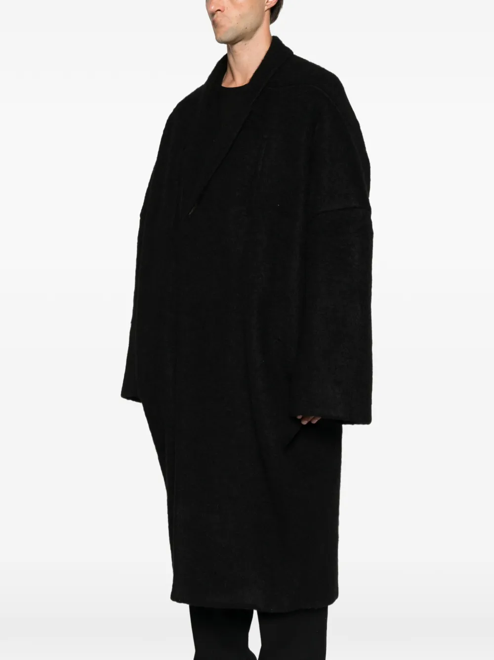Rick Owens Poiret oversized jas met gekerfde revers Zwart