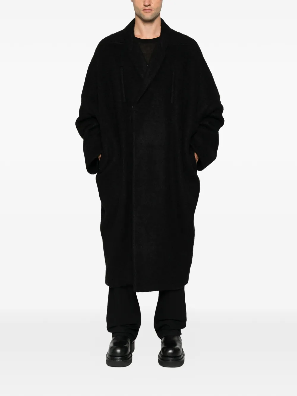 Rick Owens Poiret oversized jas met gekerfde revers Zwart