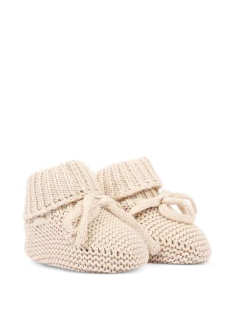 Bamboom chunky-knit bow-detail pre-walkers