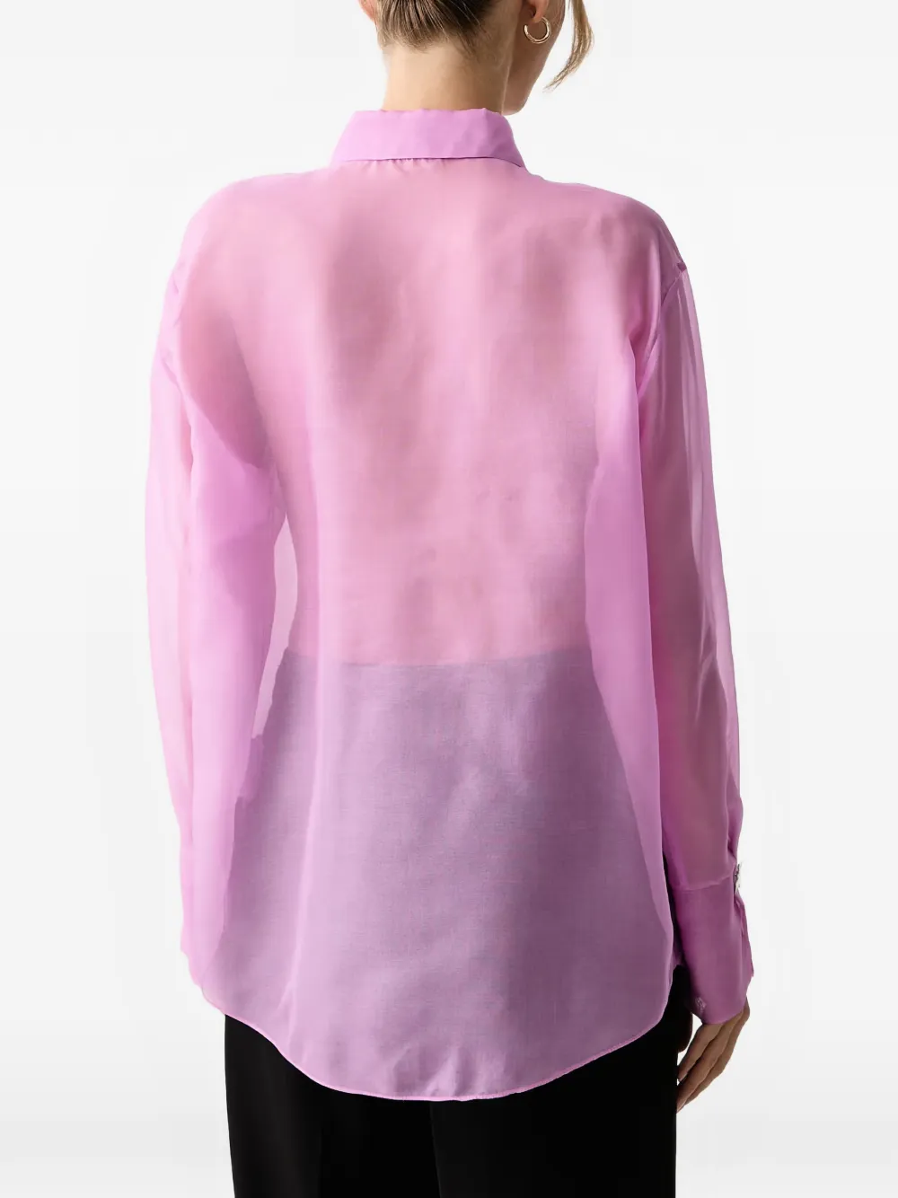 Patrizia Pepe sheer button-up shirt Roze