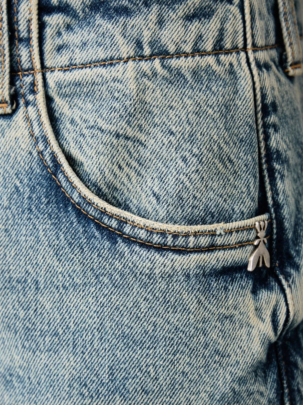 Patrizia Pepe Gerafelde jeans met knoopsluiting Blauw