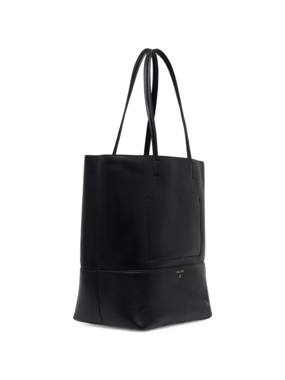 Patrizia Pepe Leren shopper met logoprint Zwart