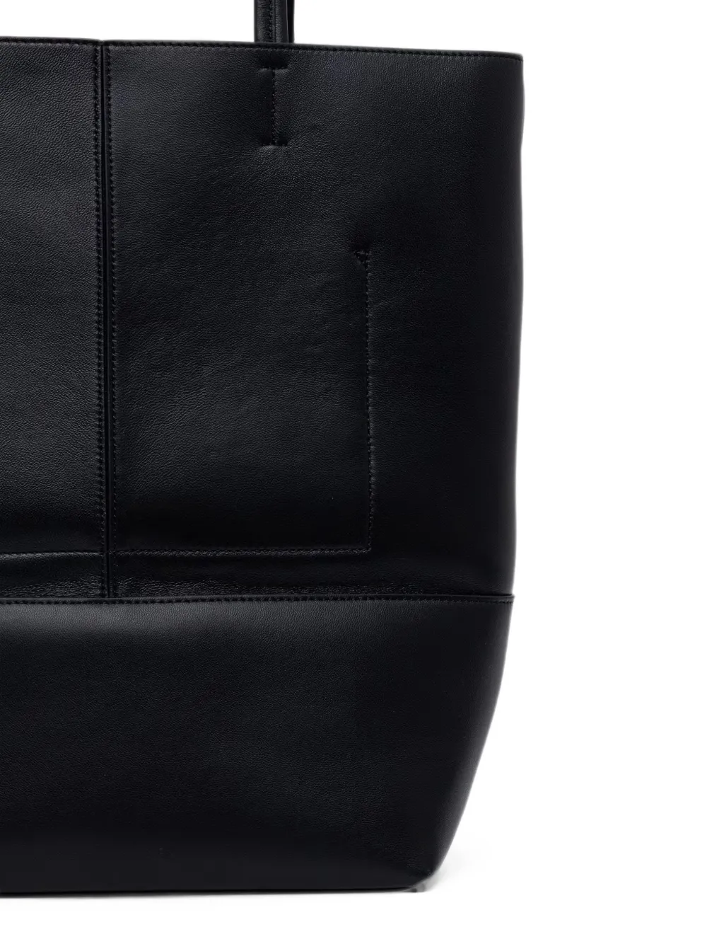 Patrizia Pepe Leren shopper met logoprint Zwart