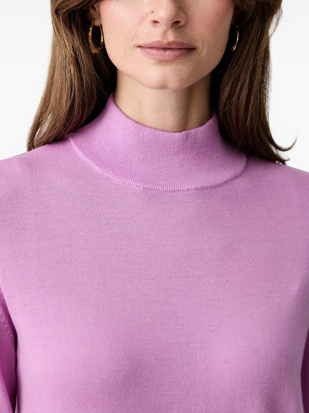 Patrizia Pepe Trui met hoge hals en logo-plakkaat Roze