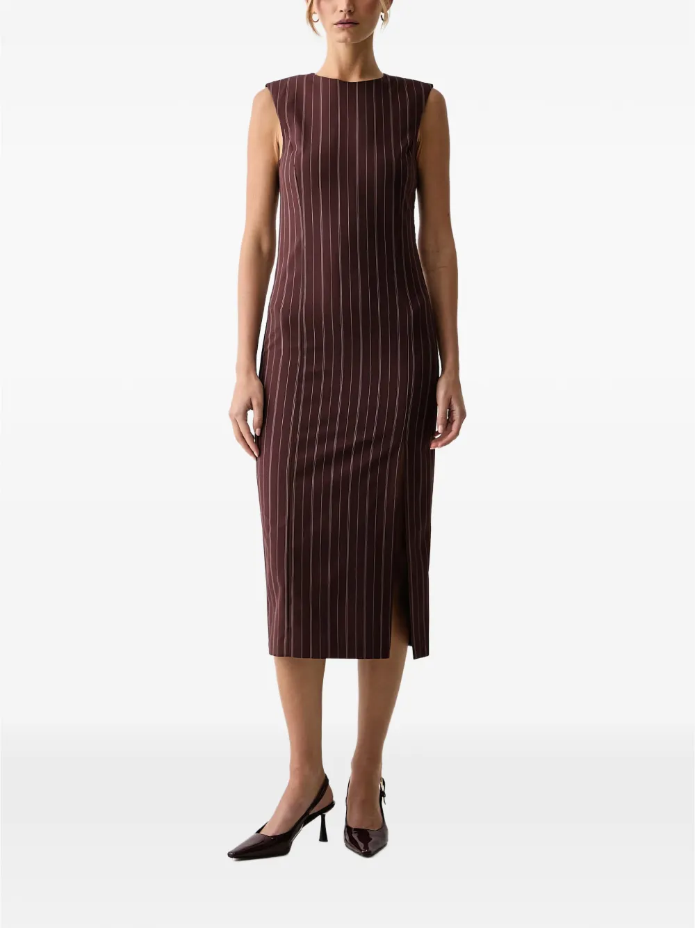 Patrizia Pepe pinstripe-pattern sleeveless midi dress