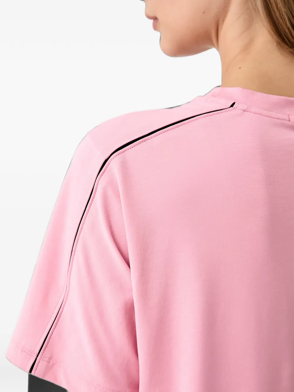 On Focus T-shirt met c trasterende afwerking Roze